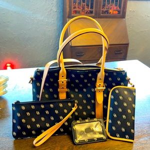 Dooney & Bourke purse with wristlet, glasses case & card holder